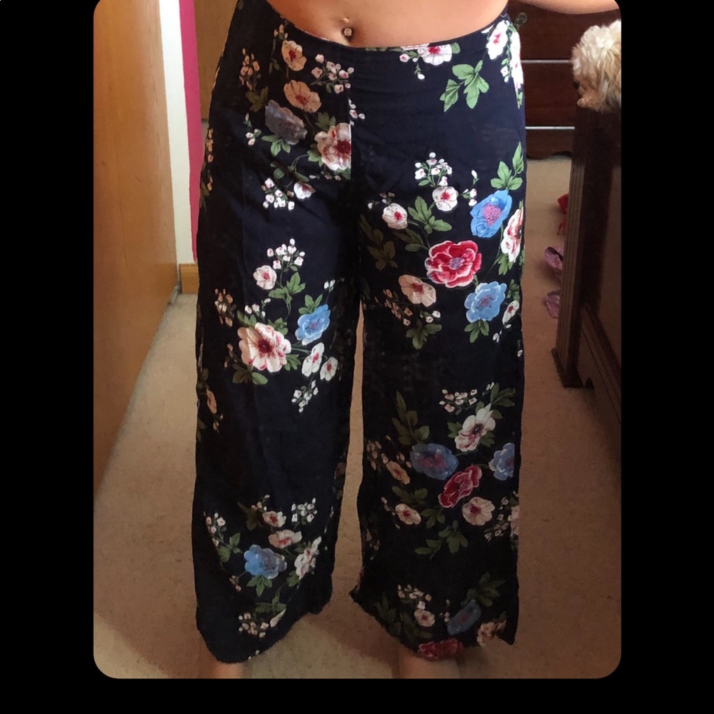 flowy floral pants